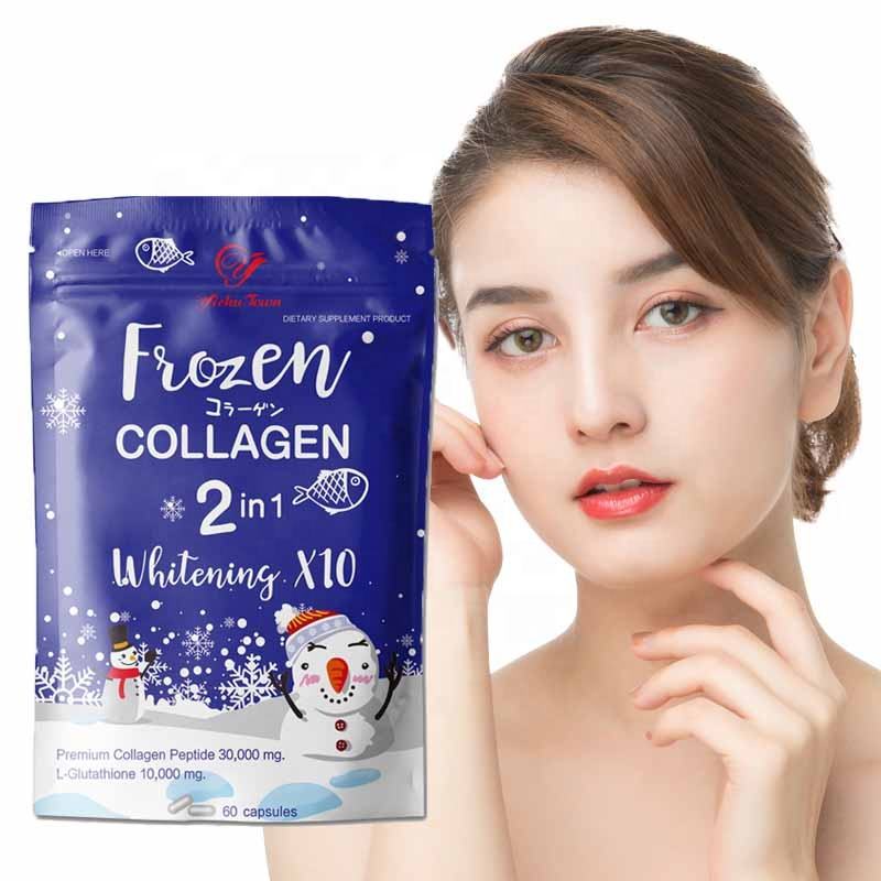 Wholesale Frozen Hydrating Collagen 2 In 1 Whitening Capsule For Dietary Fiber Anti Age Skin Glow Lightening Vitamin C Herbal
