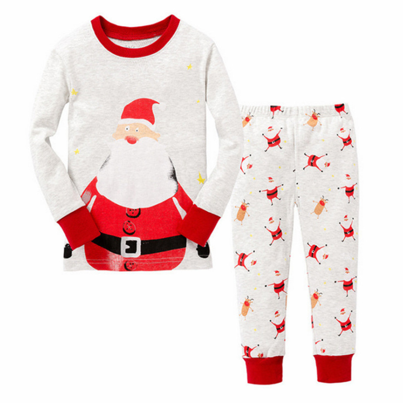 Red White Santa Claus 2025 Christmas Toddler Kid Girls Boys Sleepwear Loungewear Pajamas Christmas Baby Satin Silk Feather Pajamas Set
