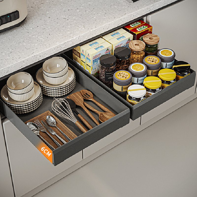 High Quality Stainless Steel Smooth Pull-out Storage Solution Basket Compact Spice Organization Rack