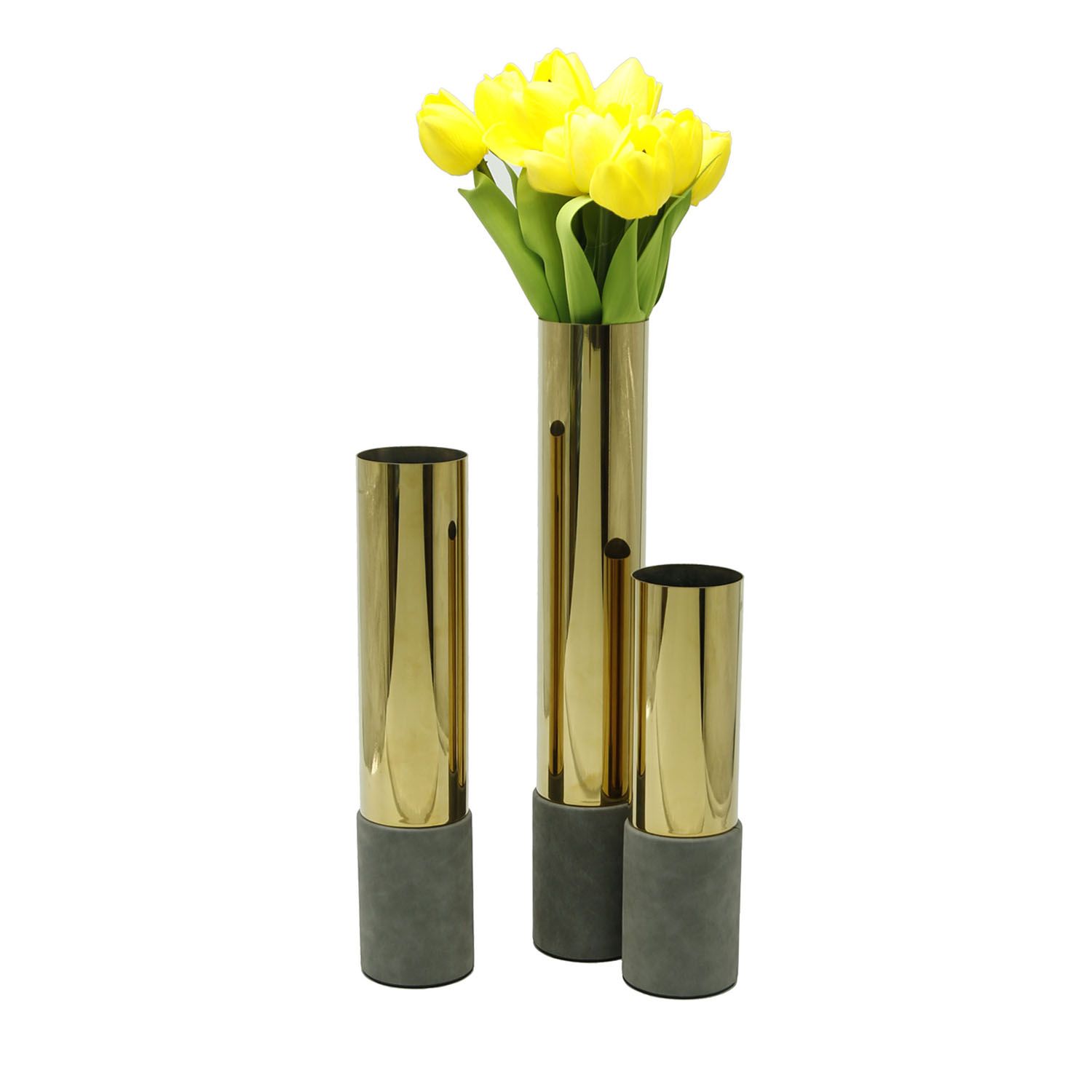 Wholesale of Metal Leather Creative Vases High-Quality Living Room Home Decorations