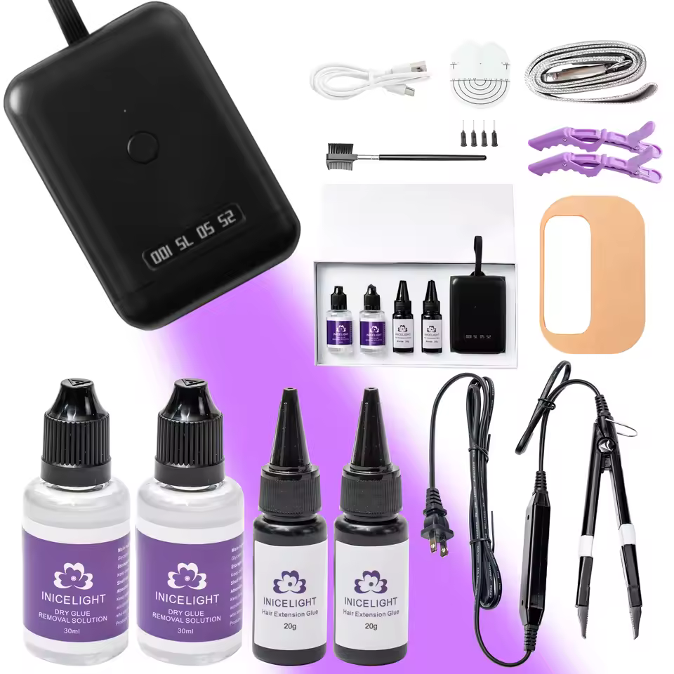 2024 Latest Uv Light Hair Extension Kit Beam Blue Tool For Applying Uv Light Hair Extensions