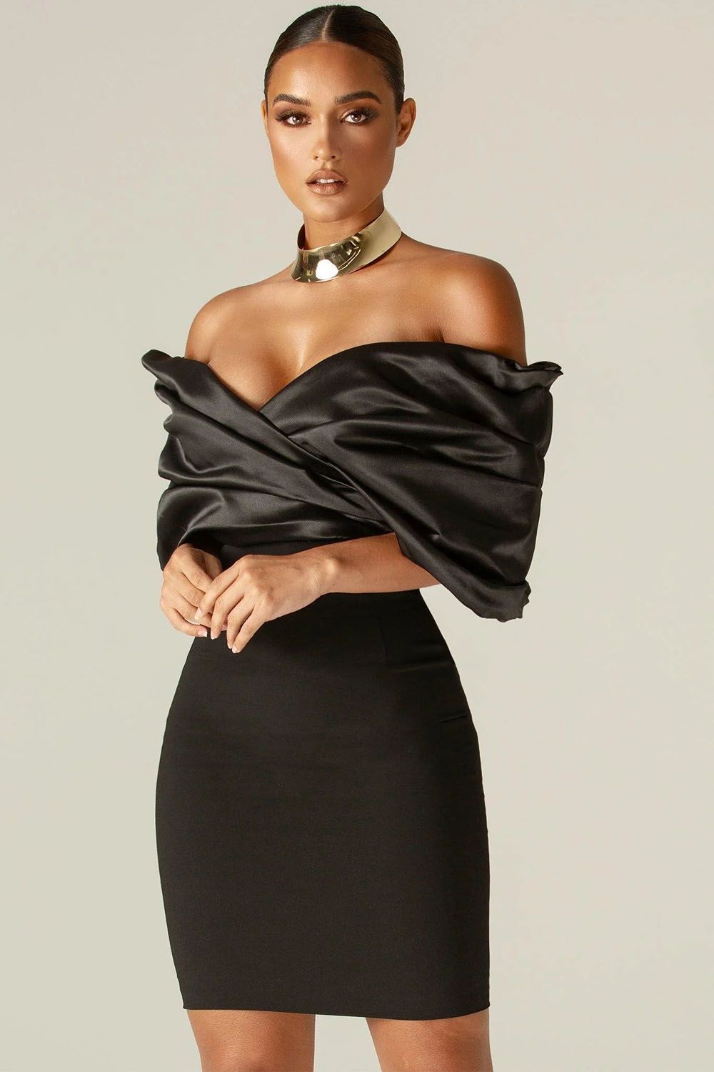 Women's Elegant Evening Dress Black Strapless Ruffle off-Shoulder Dress Vestidos Mujer Women's Bodycon Mini Dress