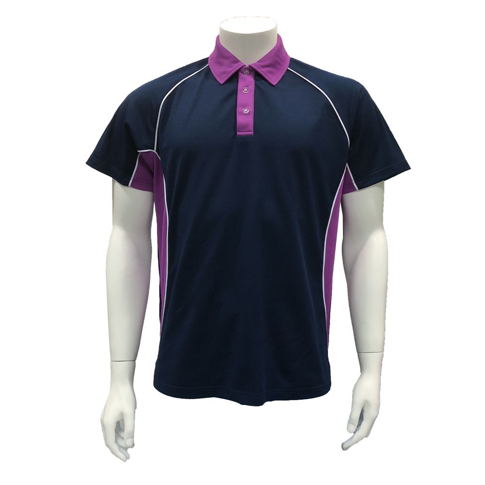 Aibort Ready to Ship Office Unisex Stock Navy Purple Polo Shirt (Polo-0808A)