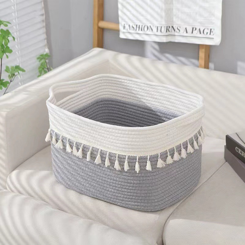Hot Selling Multifunctional Clothes and Toys Storage Basket with Tassel