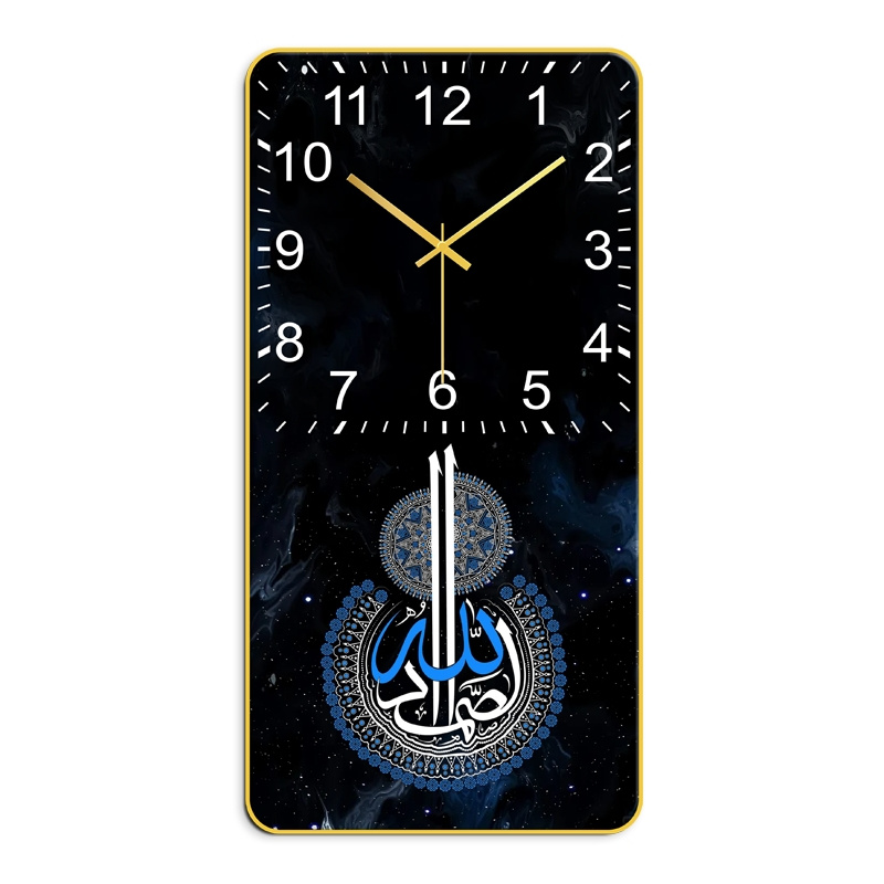 Silent One-Sided Needle Showcases The Latest Design Islamic Crystal Painting Living Room Decoration Plastic Wall Clock.