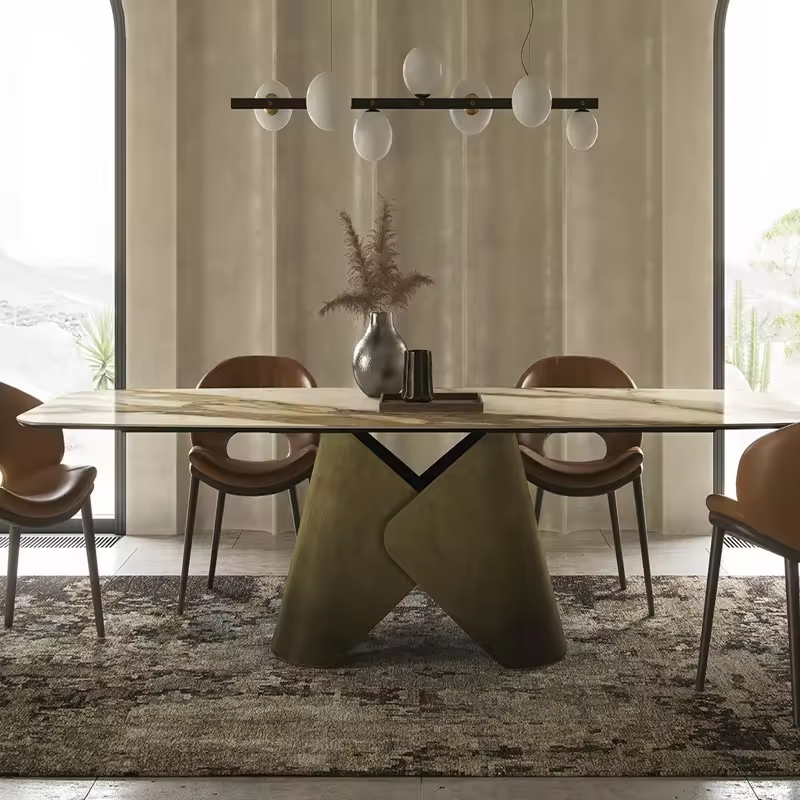 Luxury Modern Dining Table Set 8 Seater Home Furniture 6 Chairs Popular Design Assembled Dining Table Sets