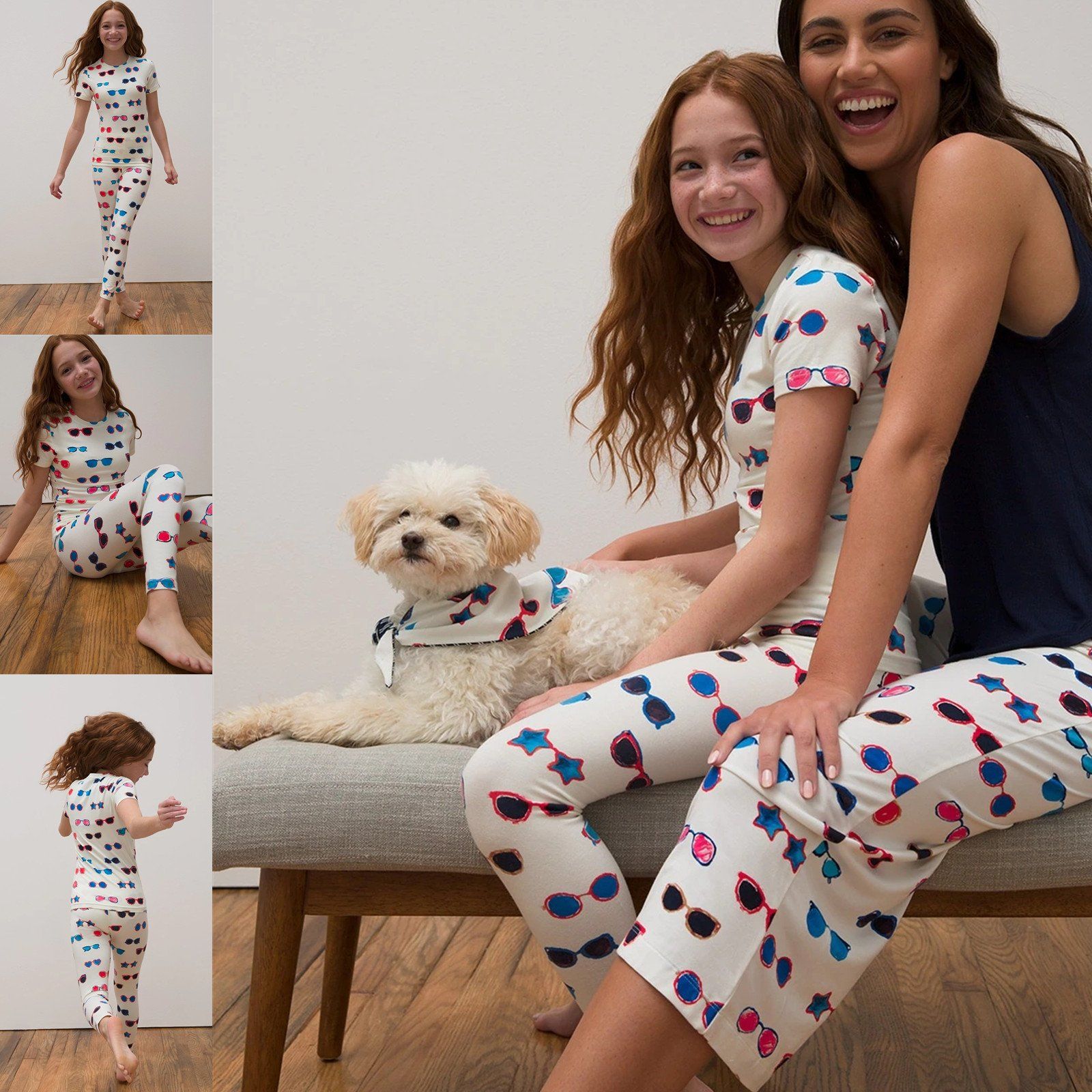 Supplier China OEM AAA Qualified New Hot Nightwear Women Ladies Family Pajamas Kids' Set Sunnies Ivory Sleepwear