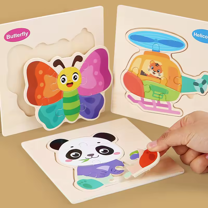 Most Popular Wooden Cognitive 3d Puzzle Toys Early Education Wooden Puzzle Toys For 0-3 Years Old