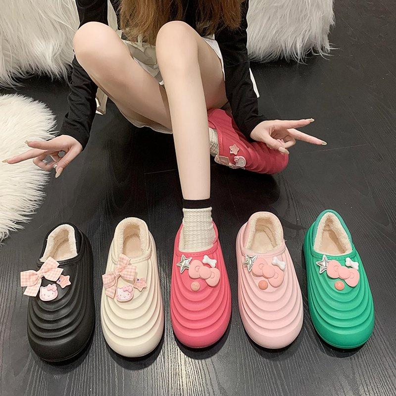 Unisex Garden Shoes Winter Clogs Women Mules Waterproof Fur Lined Clogs Slipper