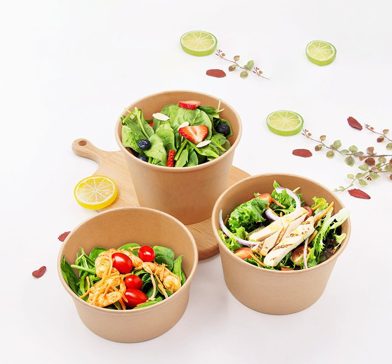 2022 Hot Sale Wholesale Disposable Takeout Food Packaging PLA Kraft Paper Lunch Compostable Box