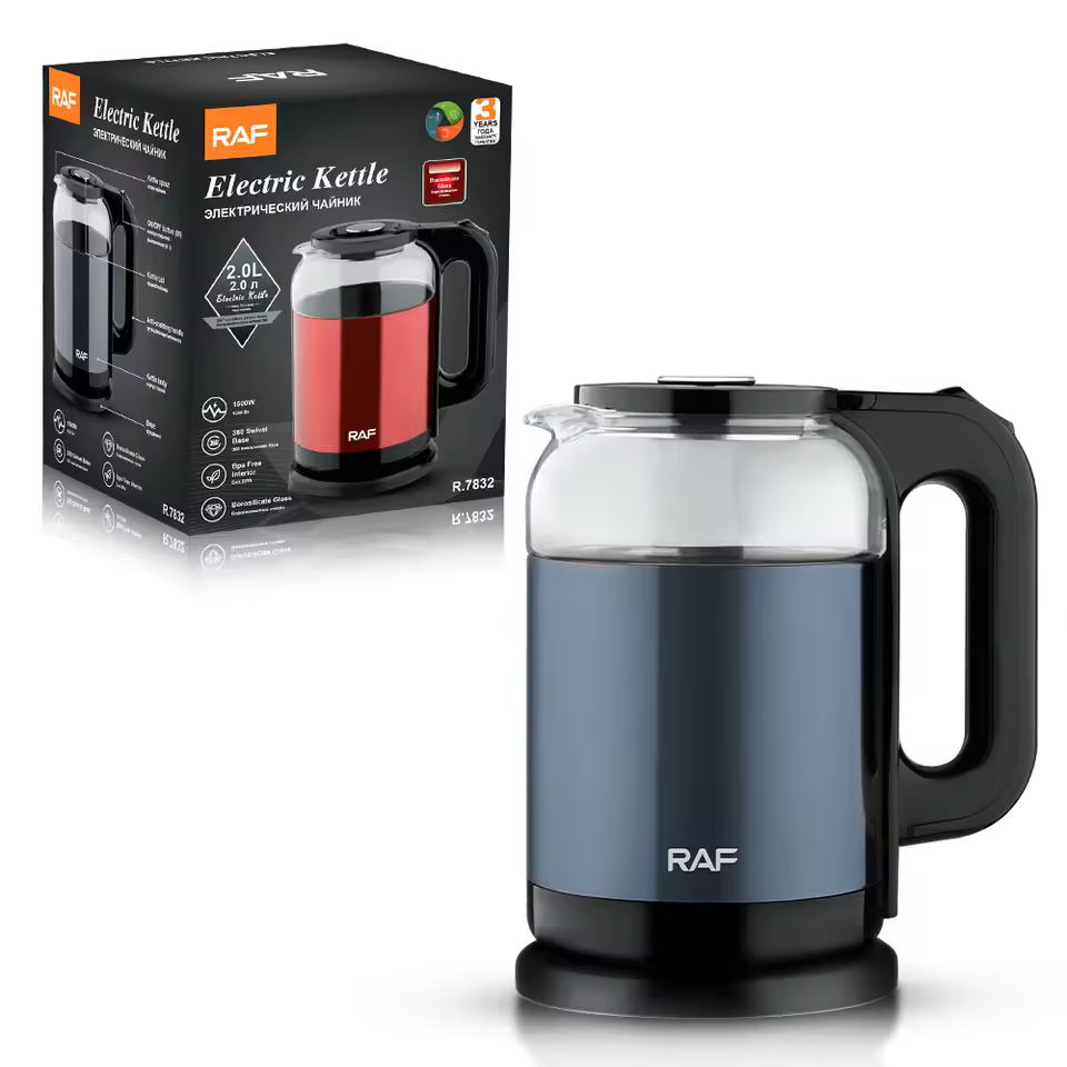 Premium Brand Raf Cross-border High Borosilicate Glass Kettles Visible Automatic Off Kettle Power 2l
