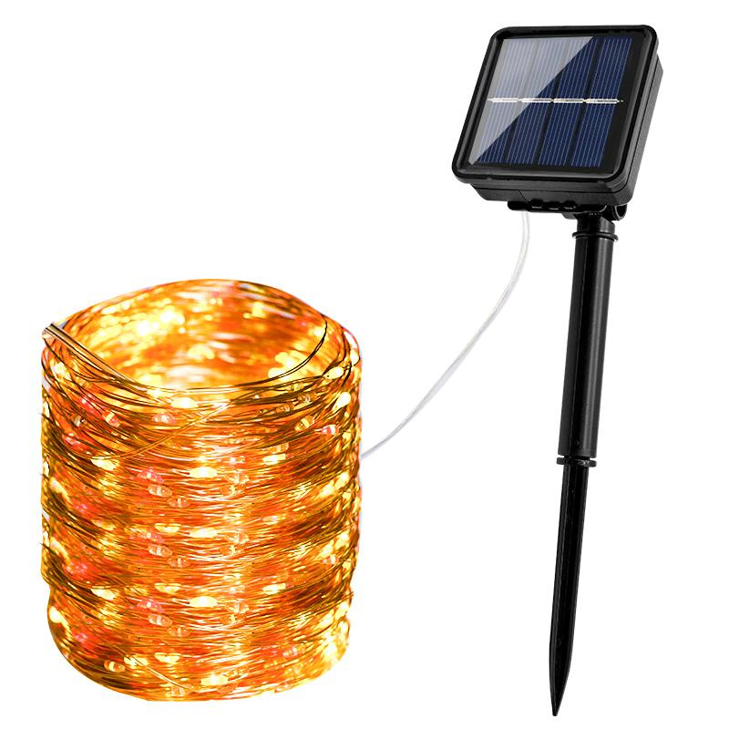 20m 8 Light Modes Waterproof Solar Copper Wire LED Strip Light