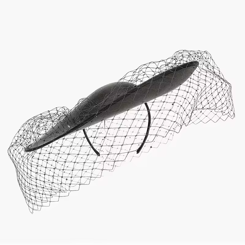 2025 New Facscinator Hat For Women British Retro Large Brim Linen Diy Hats Base Tea Party Headwear Elegant And Graceful Mesh