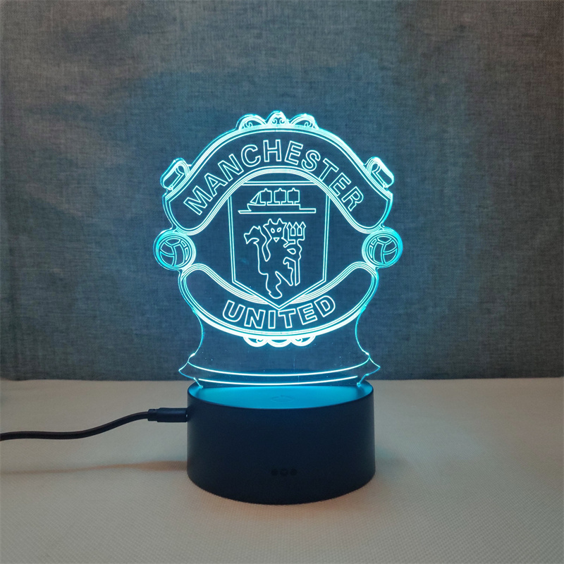 Real Football Team Logo Series Lamps 3D Illusion LED Night Lamp