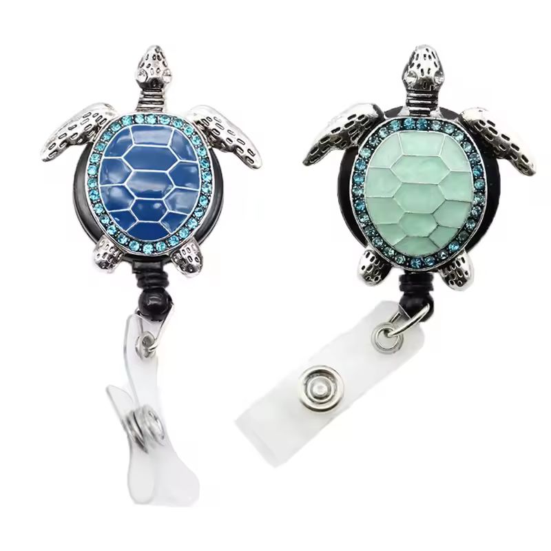 Hot Sell Enamel Animal Turtle Tortoise Id Badge Holder For Name Card Accessories