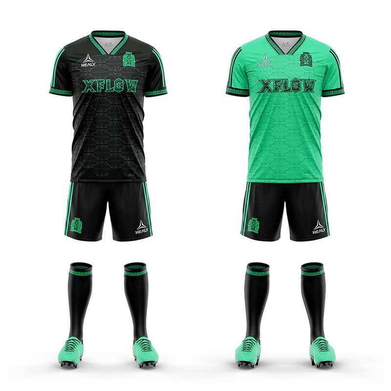 Original Design Men's High Quality Black and White Football Shirt 100% Polyester Football Shirt Club Football Uniform