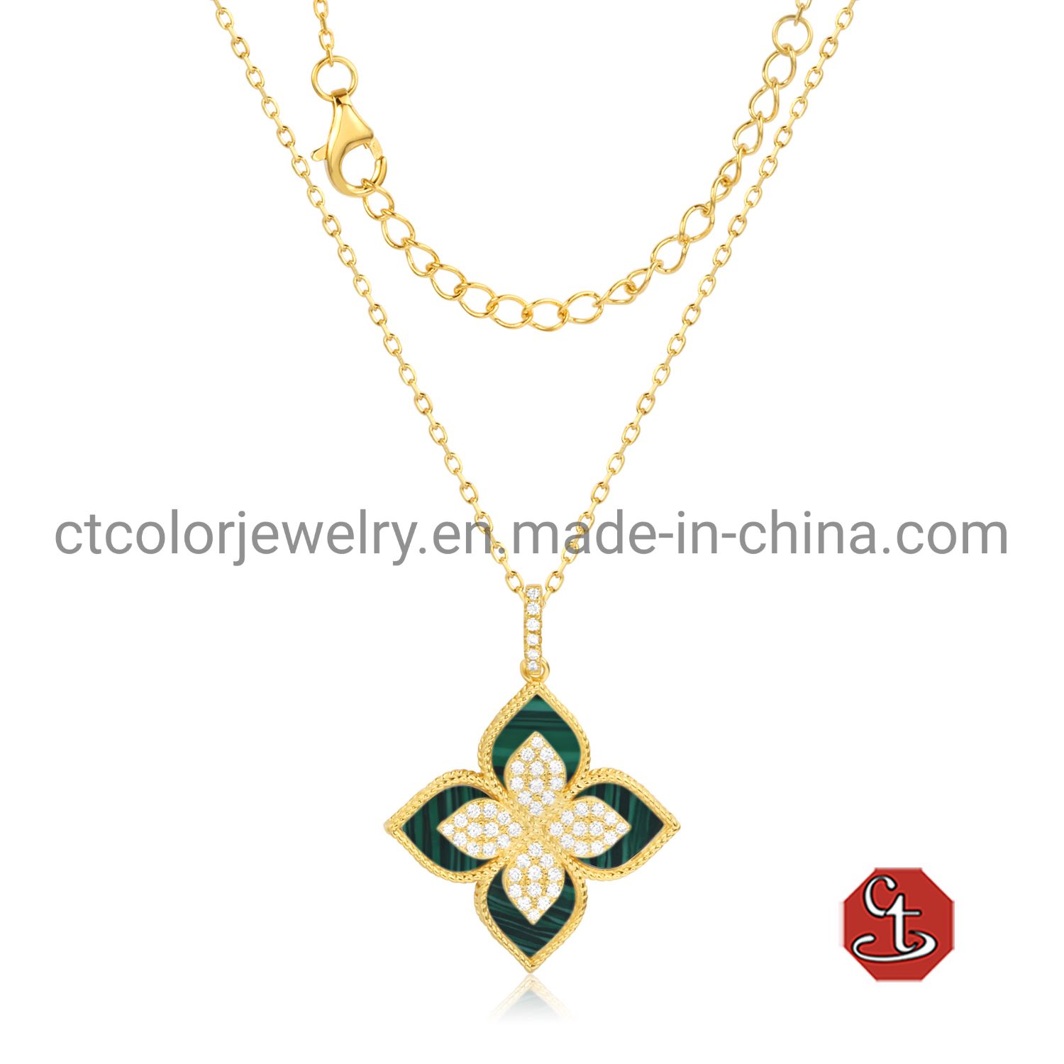 Popular Jewelry 2024 18K Gold Plated Elegant Zirconia Necklace for Women