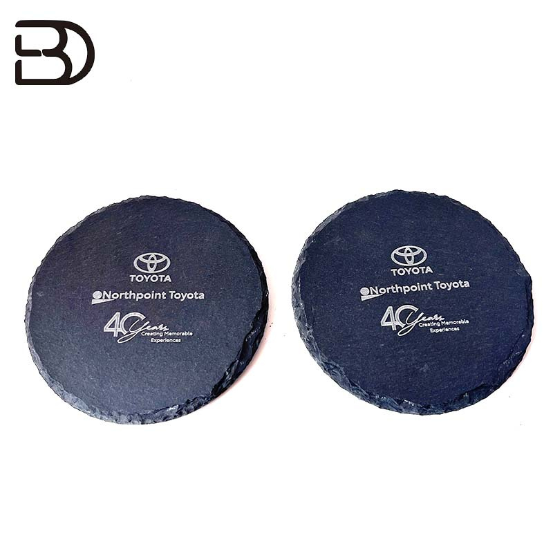 New Design Best Selling Stone Table Drinks Cup Natural Black Slate Coaster Home Decor Mats and Coasters Slate Coaster