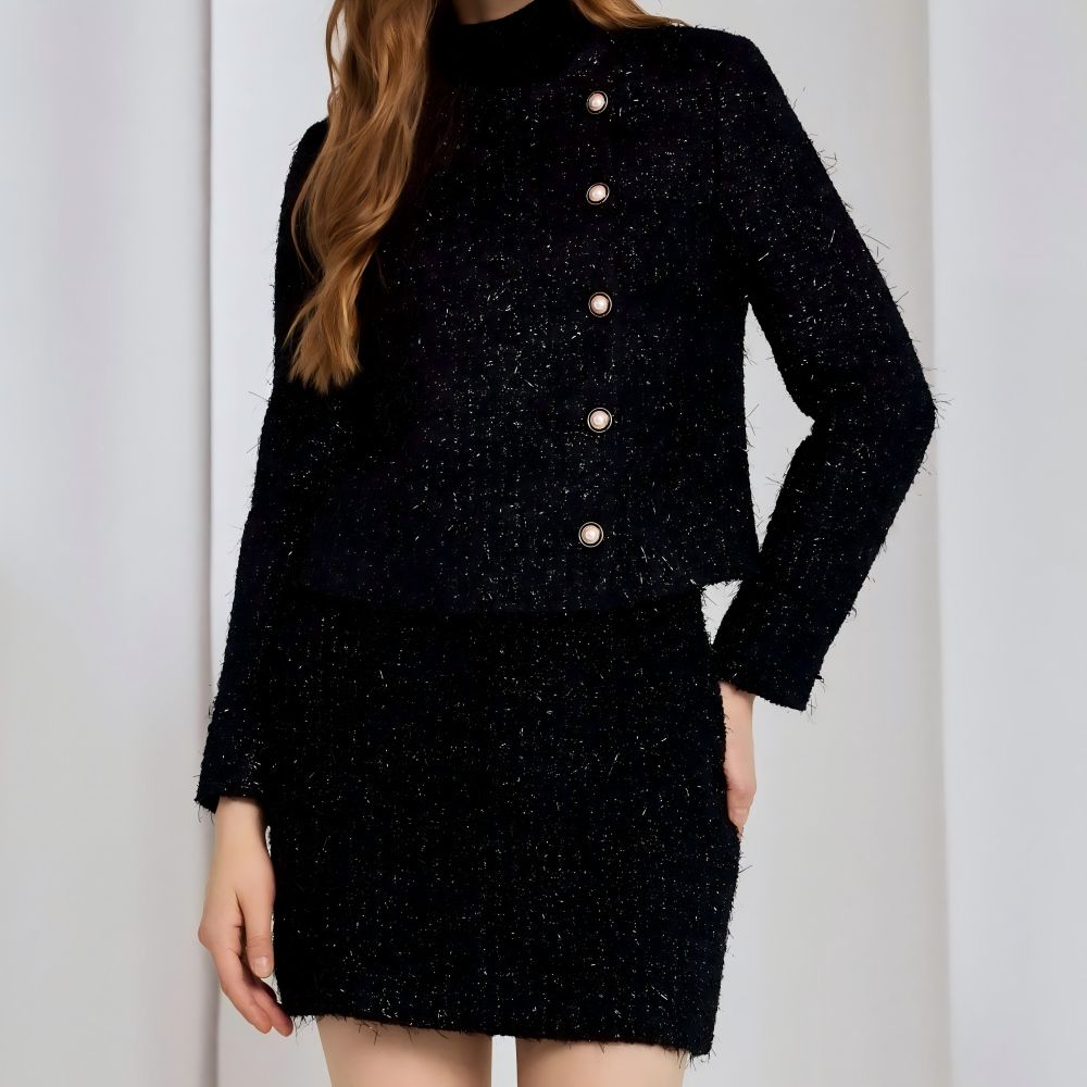 Hot Sale Comfortable Fabric Combination Tweed Fancy Suiting Women's Casual Suit