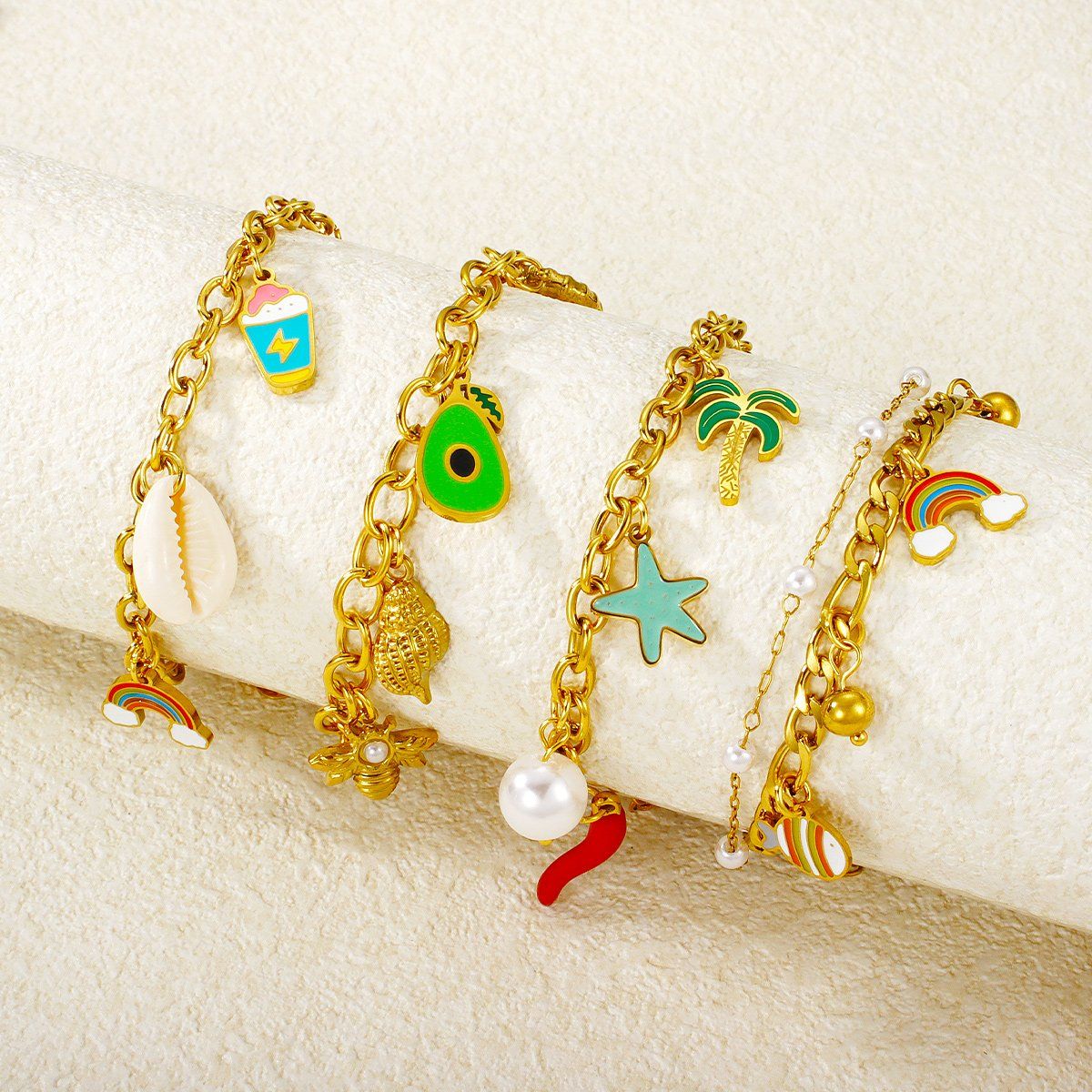 Rainbow Drip Oil Premium Jewelry Bracelet Waterproof Stainless Steel Bracelet Women's Jewelry