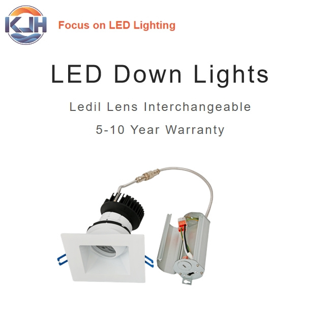 LED COB Lighting Square Gimbal Ceiling Recessed Down Lights IP54 Manufacturer High Durability Aluminum Construction Anti-Glare Modular Design Factory Price