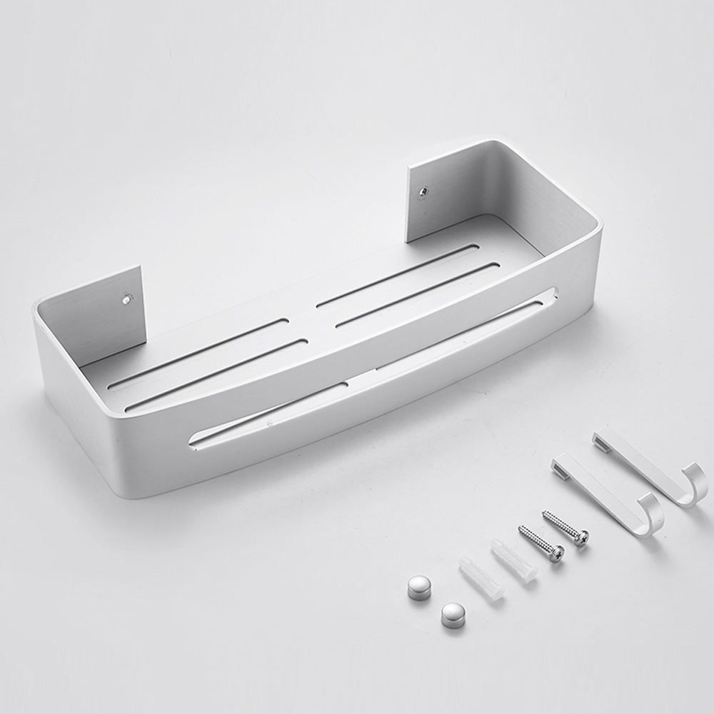 No Drilling Economic Cheap Storage Black Corner Basket Rack Shower Caddy Bathroom Shelves with Hooks Home and Kitchen