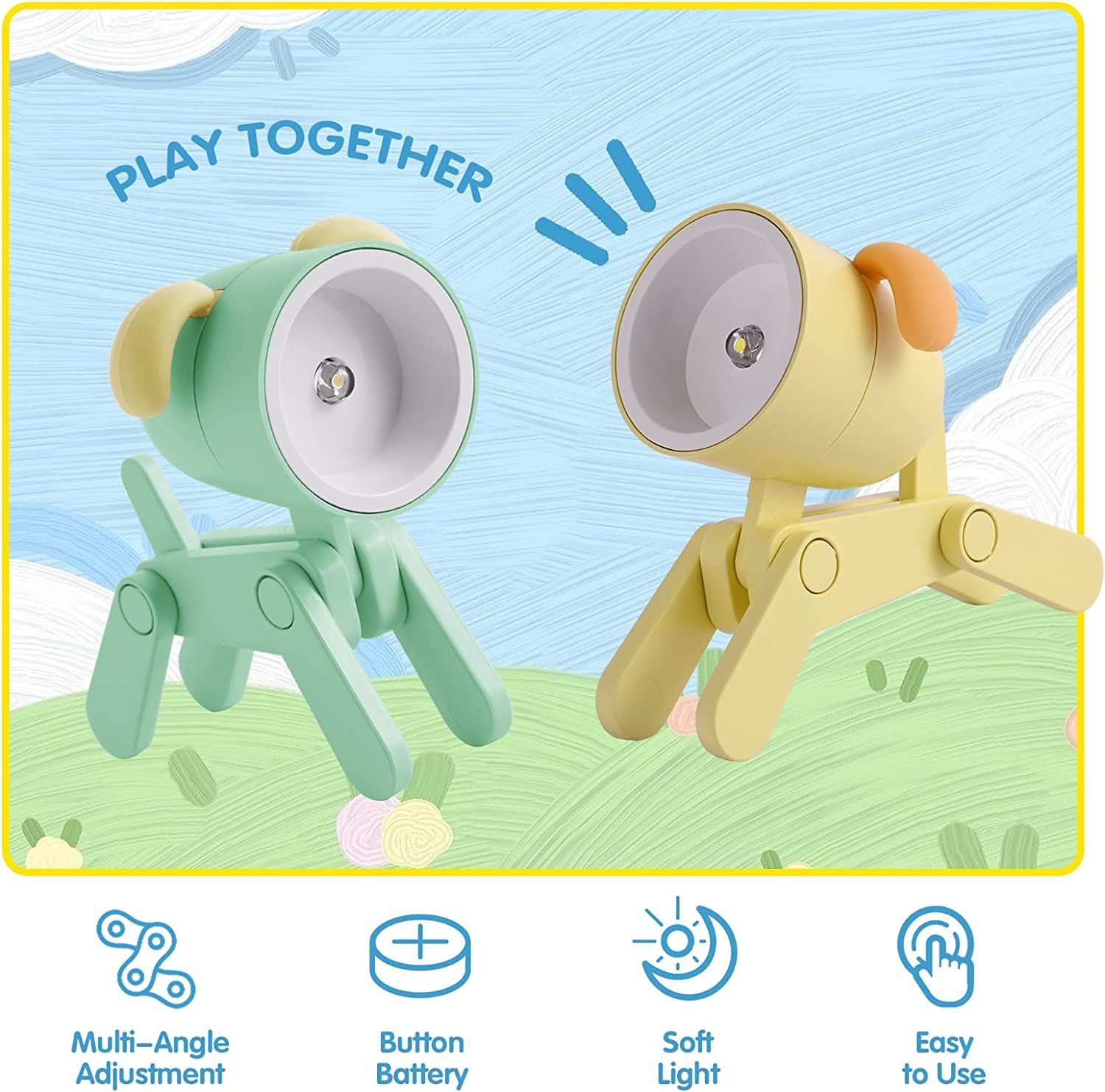 Mini Puppy Shape Portable Reading Table Night Lamp for Kids