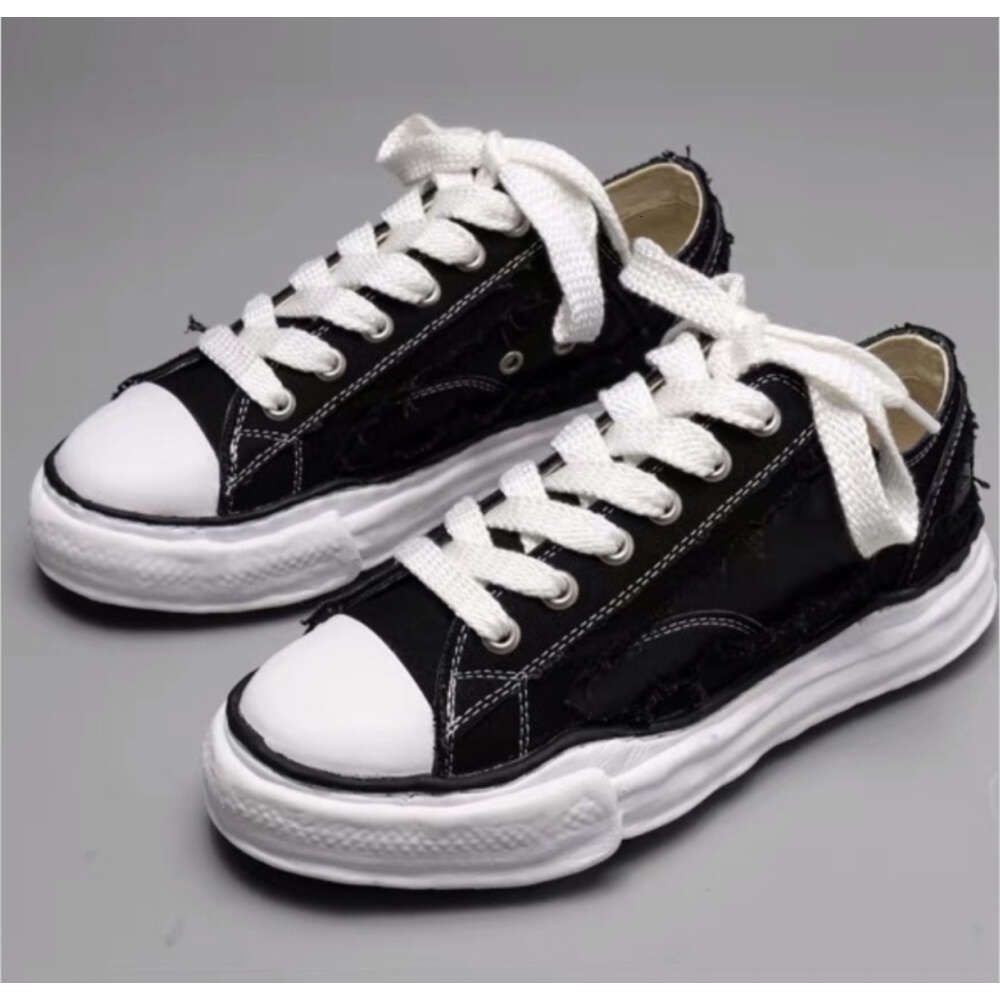 Maison Mihara Yasuhiro Designer Hiking Canvas Shoes Toe Cap Mmy Fashion Leather Black White Sneakers Luxury Flat Loafers Outdoor Jogging Walking Shoe