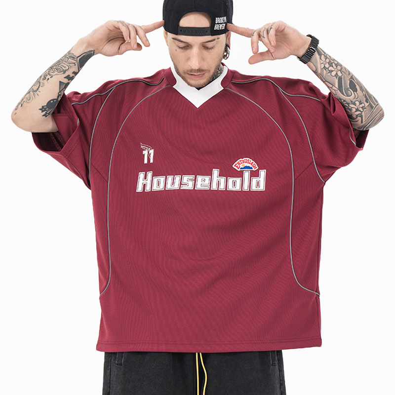 Summer New Street Fashion Hip Hop Splice Letter Design 100%Polyester Tee Men's Short-Sleeve Casual Pattern Wholesale