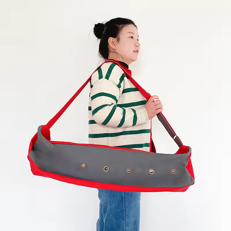 All In One 100% Organic Cotton Material Yoga Bag Square Design Provide Extra Room Large Yoga Mat Bag Custom Logo And Color