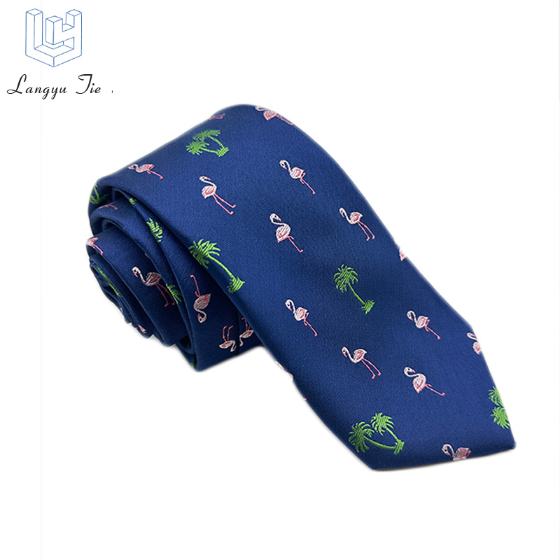 Low MOQ Jacquard Venda De Gravatas Mem Fashion Neckties Animal Print Tie