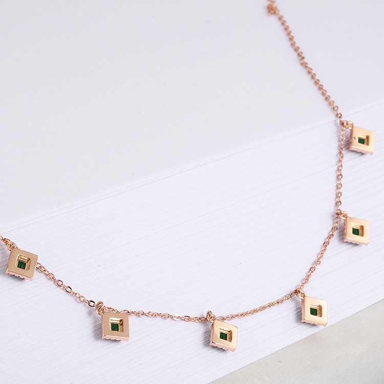 Rose Gold Plated Fashion Accessories Factory Wholesale Europe 8 Hearts and 8 Arrows CZ Trendy Women 925 Silver Necklace