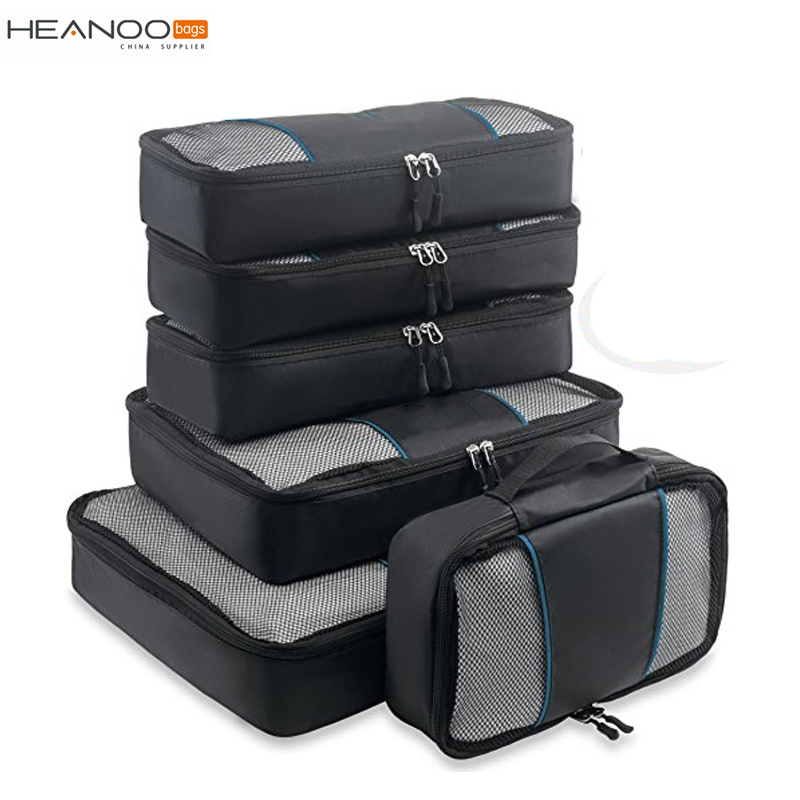 6 PCS Luggage Organizer Travel Compression Packing Cubes Set with Hygienic Shoe Pouch