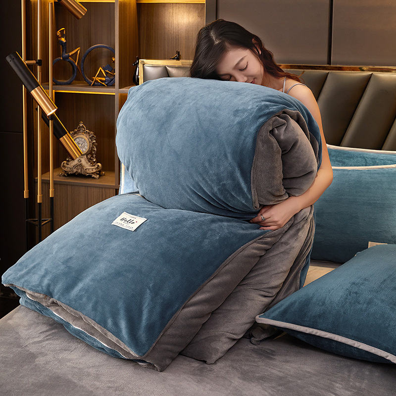 Wholesale Solid Color 1 PC Duvet Cover Home Soft Warm Milk Velvet Comforter Cover