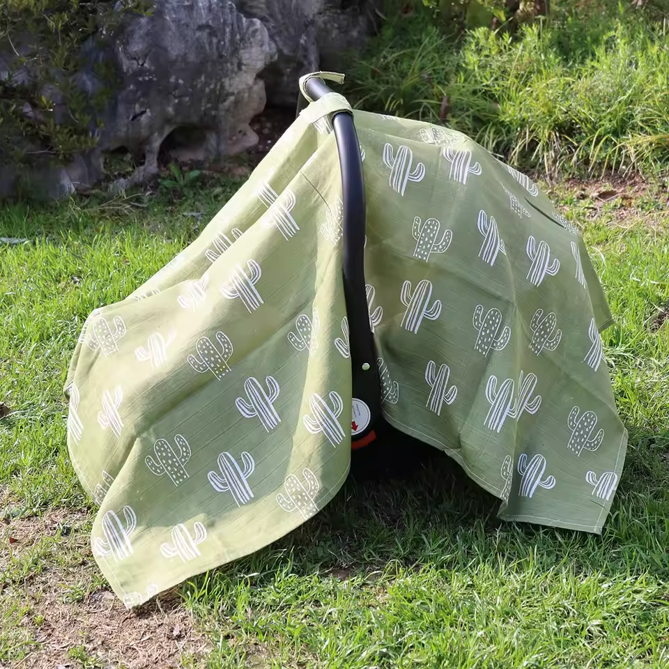 Soft Airy Stroller Cover Made Of 70% Bamboo 30% Cotton 90x140cm High-performance Multi-use Small Batch Low Moq