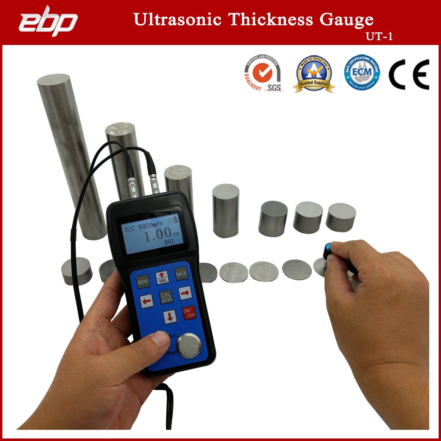 0.01mm Accuracy Handheld Ultrasonic Thickness Meter Ut-1 Measuring Tool