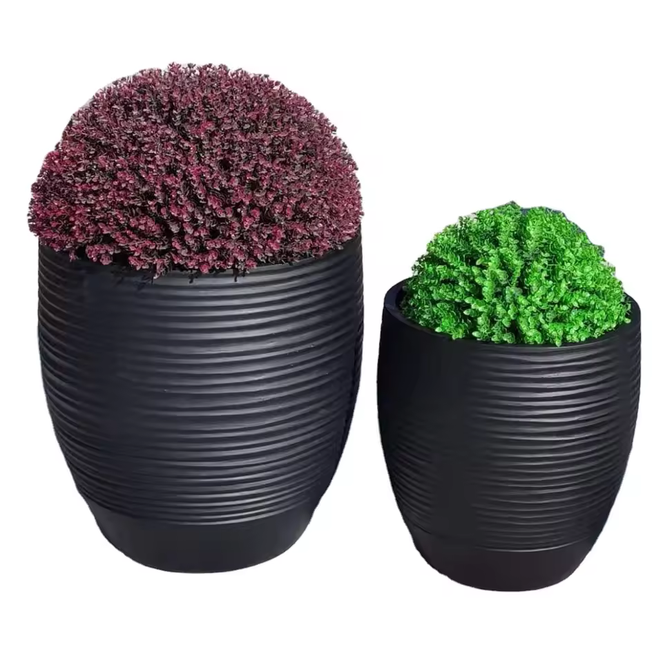 Popular Round Fiber Clay Planter Flower Pot For Distributor Cement Flower Pots