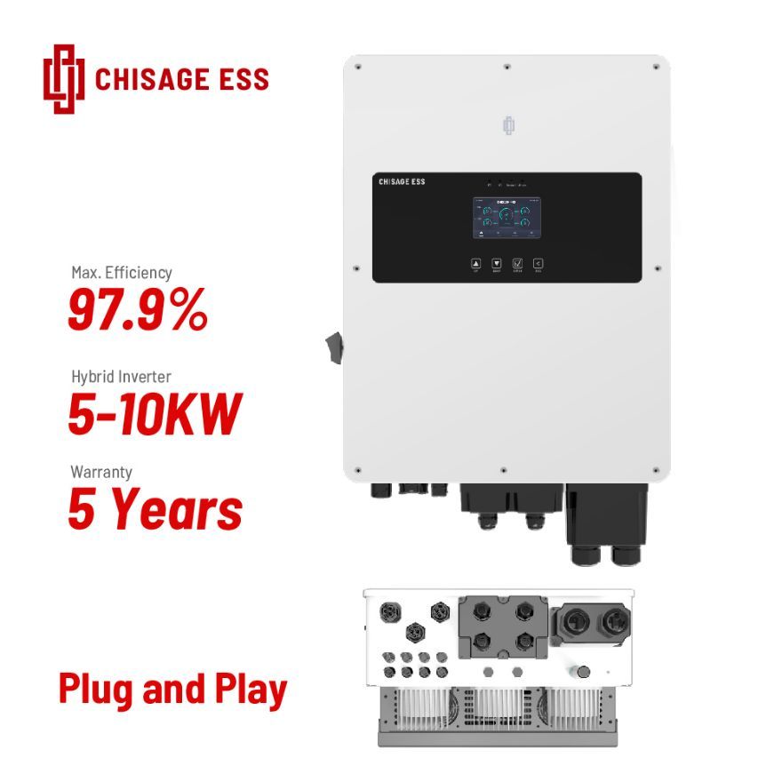 China Solar Renewable Energy 3kw 5kw 6kw 8kw 10kw Pure Sine Wave Home Energy System Interated DC to AC Single Phase Inverter Hybrid Power Inverter