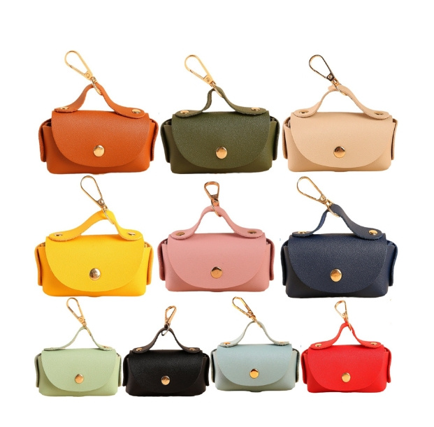 Leather Poop Bag Holder Dispenser Portable and Reusable Poo Bag Holder