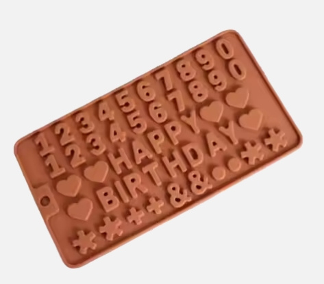 Hot Selling 50 Holes English Letter Silicone Chocolate Mold Bm-2
