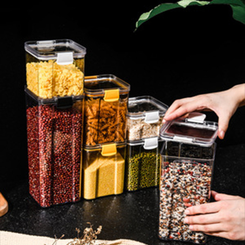 Pantry Organization Plastic Sealed Cans Air Tight Transparent Food Storage Container