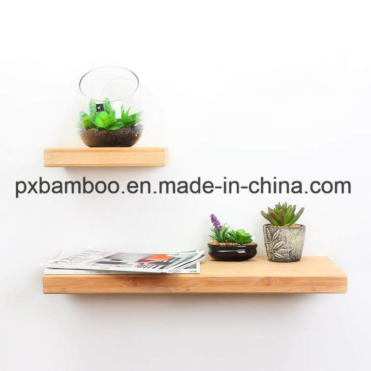 2018 New Design Wall Bamboo Floating Storage Shelf