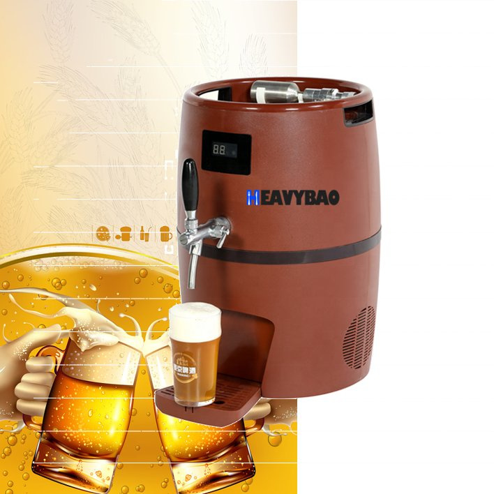 Heavybao Stainless Steel Beer Barrel Commercial Keg Home Brew 10L Draft Beer Kegerator for Bar