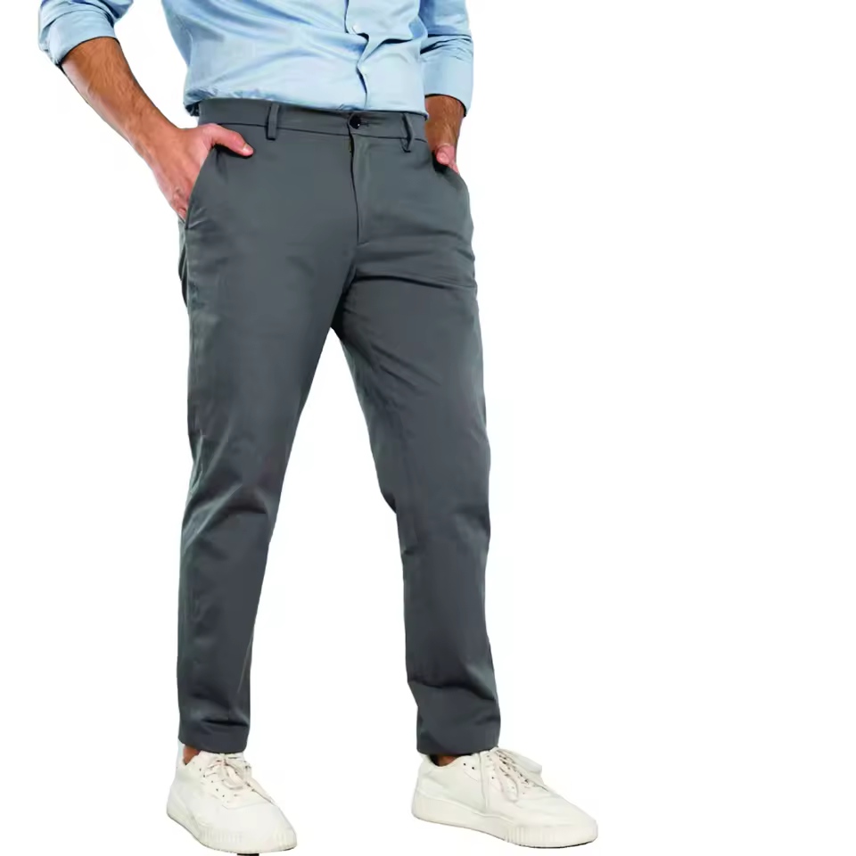 New Arrival Men's Regular Fit Lightweight 100% Cotton Casual Chino Pants With Pockets Oem