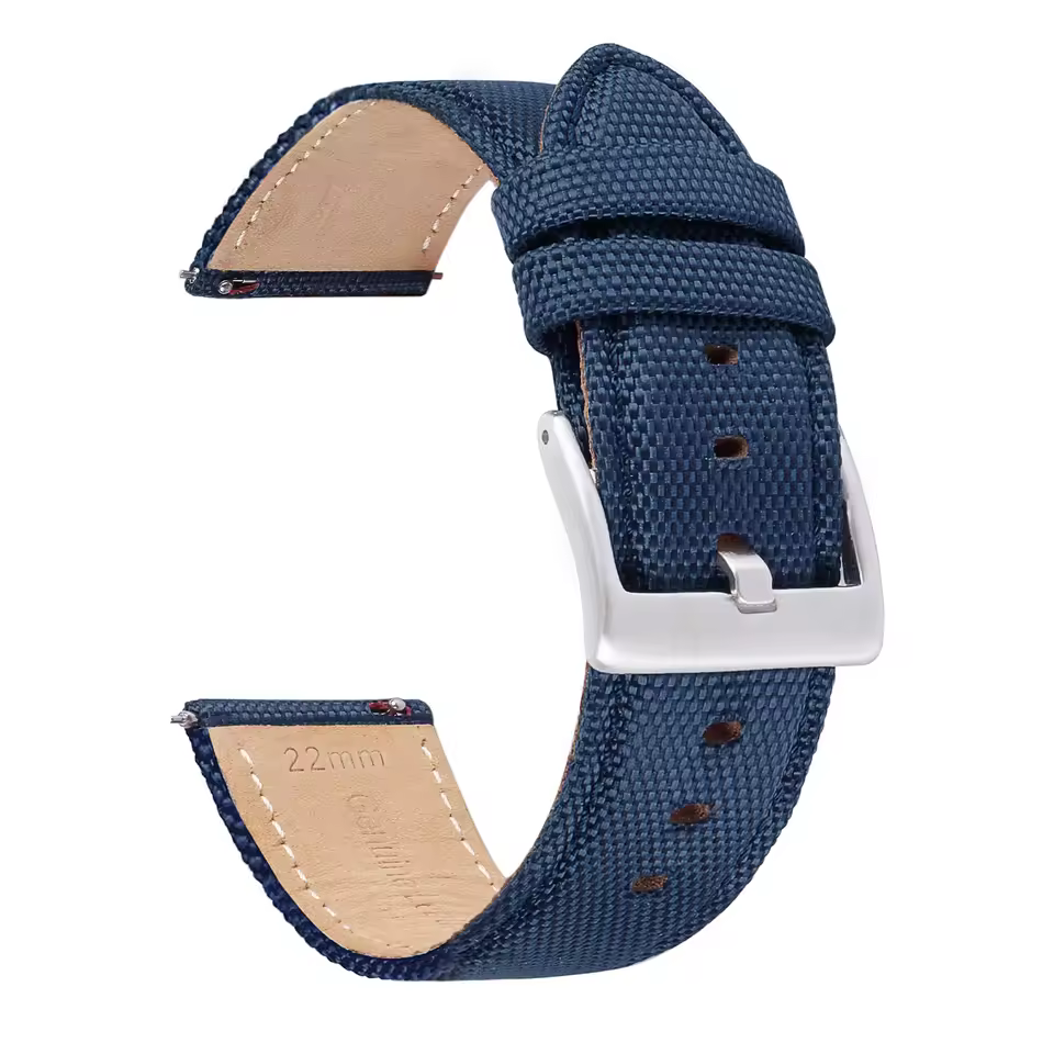 Aaaaaa Grade 2025 New Wholesale High Quality 20mm 22mm Quick Release Nylon Canvas & Genuine Leather Watch Band Strap Bulk Order