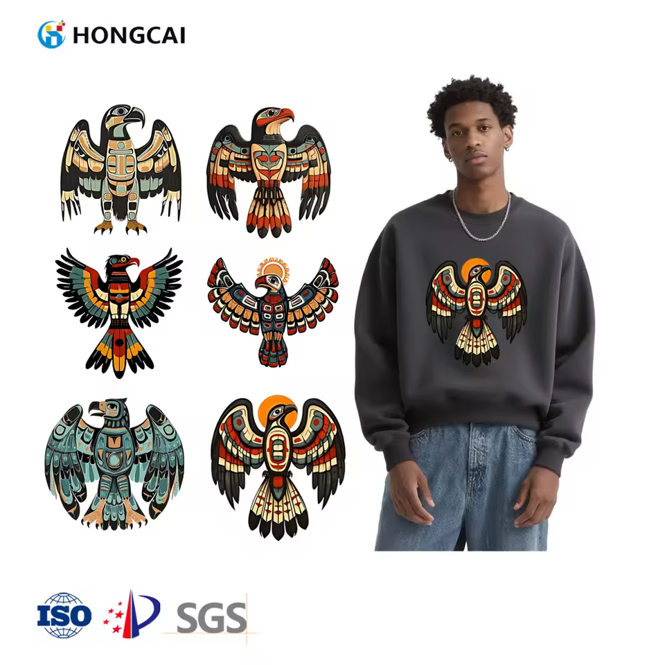 High Quality Retro Totem Eagle Heat-transfer Prints Anti-sublimation Pet Material Sticker In-stock And Ready To Ship