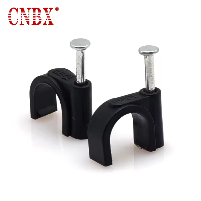 Cnbx High Quality Round Nail Electrical Cable Clip R Type Plastic Material Premium Cable Clips