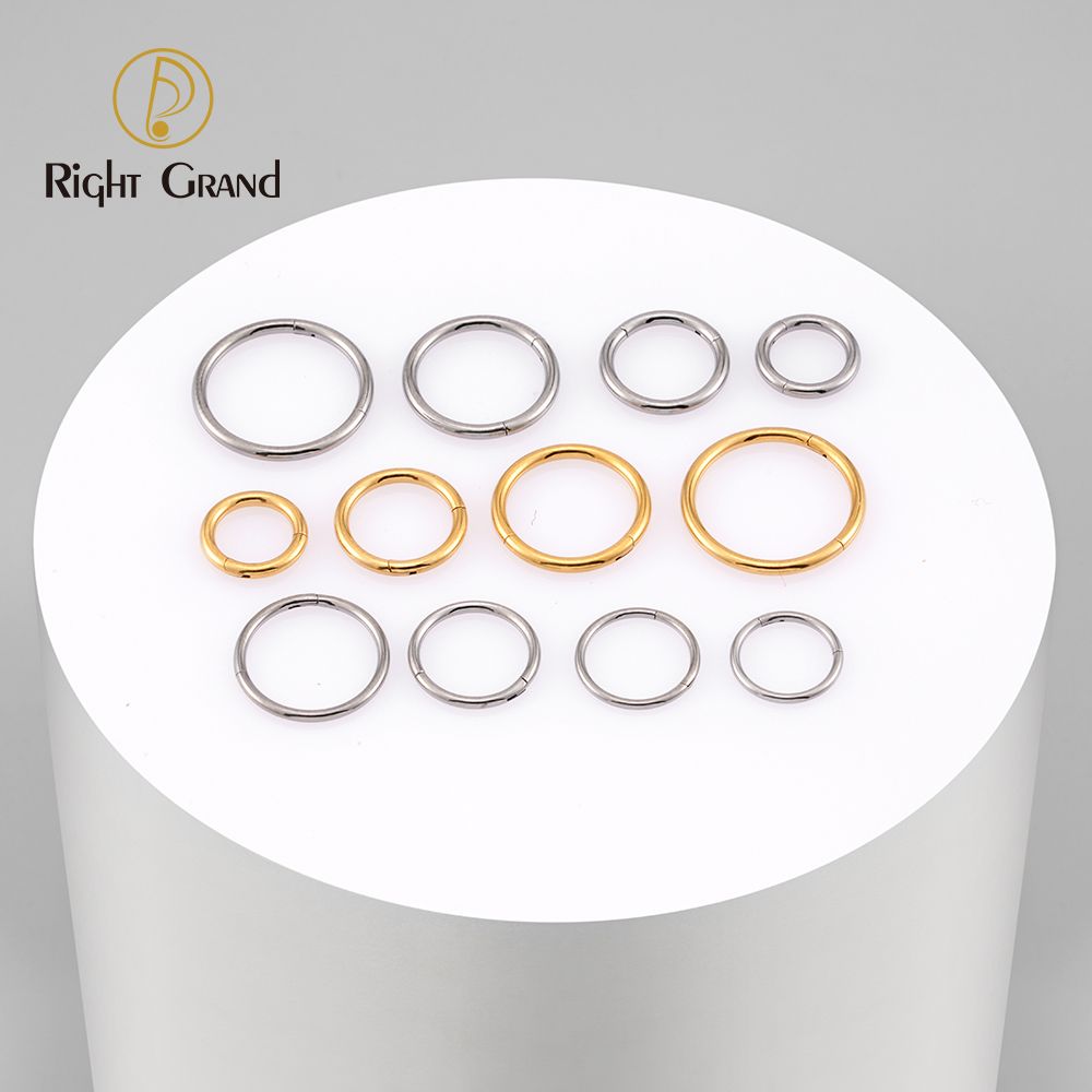 ASTM F136 Titanium Plain Hinged Septum Hoop Nose Rings Clicker Body Piercing