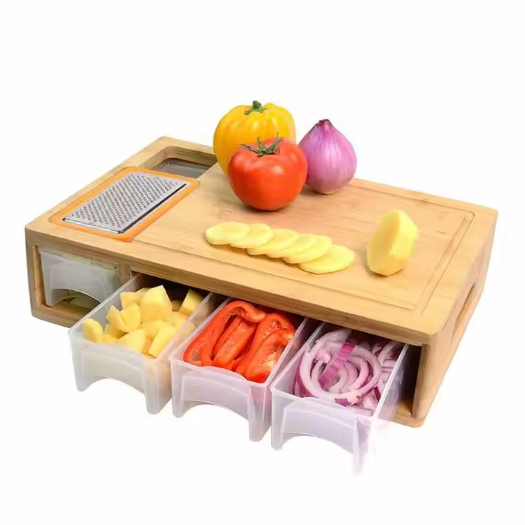 Glue Free Bamboo Cutting Board Drainage 18x25 Boards 3pcs Set Cheese Wood Bulk X Large Two Tone Chopping With Silicone