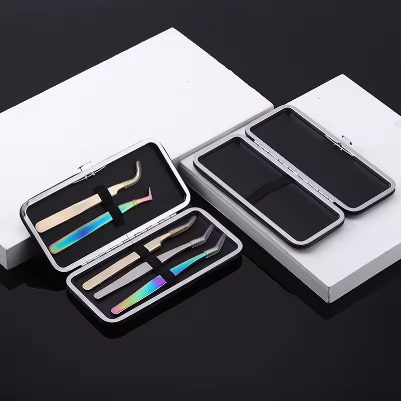 High Quality Pu Leather Case For Eyelash Tweezers Stock Multi-piece Storage Grafted Eyelash Tweezers High-end Tweezers Case